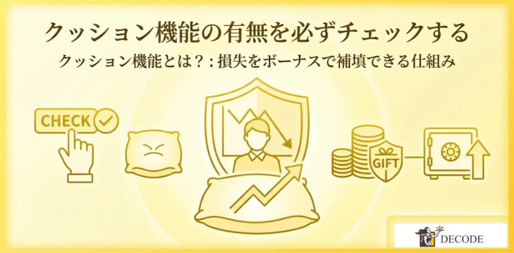 クッション機能の有無を必ずチェックする