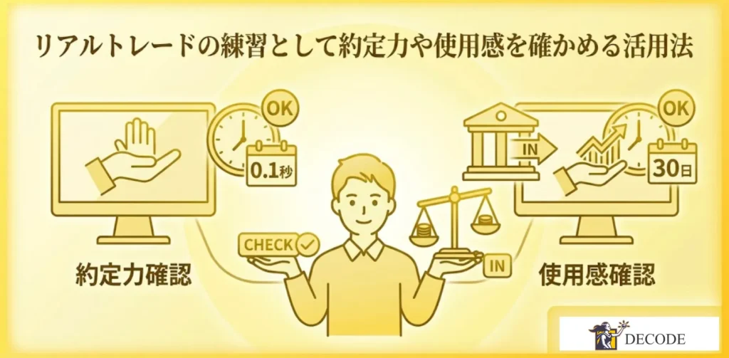 リアルトレードの練習として約定力や使用感を確かめる活用法