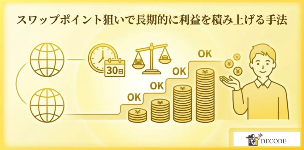 スワップポイント狙いで長期的に利益を積み上げる手法