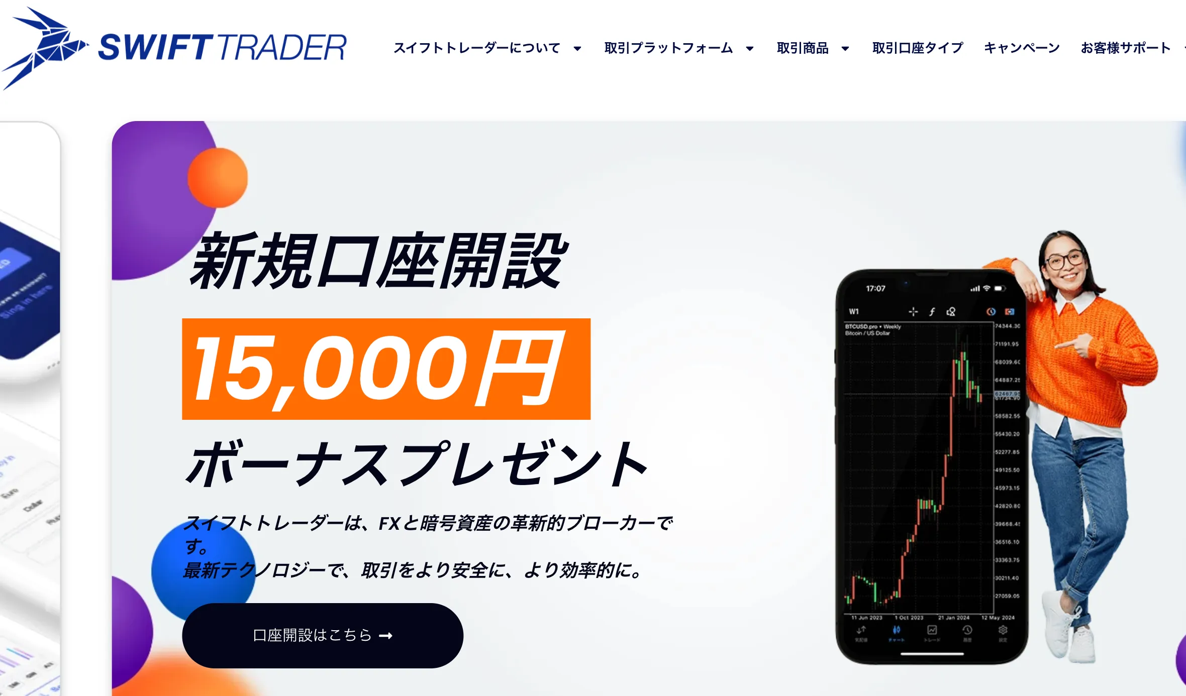 海外fx業者の口座開設ボーナス11位はswifttraderの15,000円