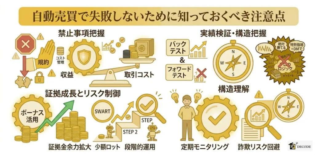 自動売買で失敗しないために知っておくべき注意点