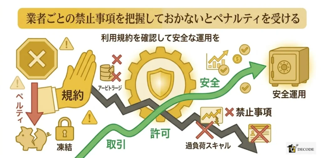 業者ごとの禁止事項を把握しておかないとペナルティを受ける