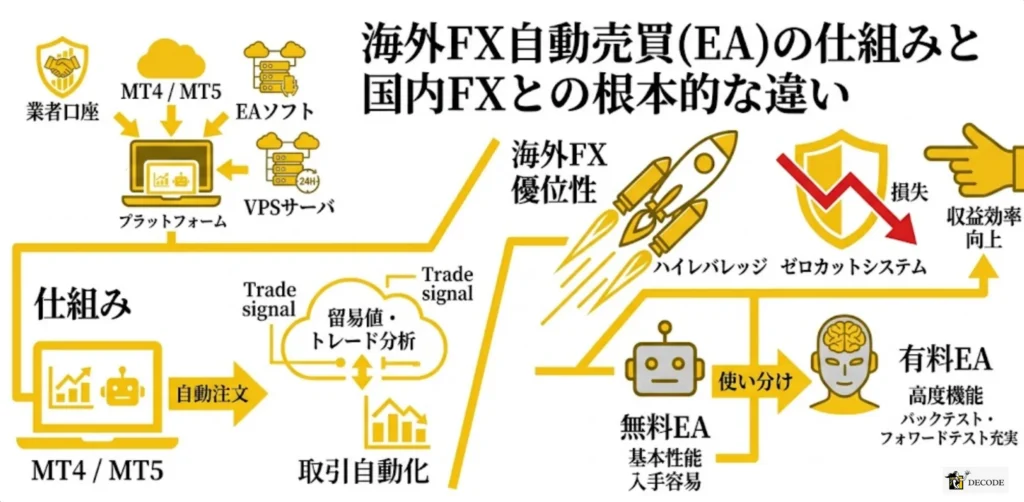 海外FX自動売買(EA)の仕組みと国内FXとの根本的な違い