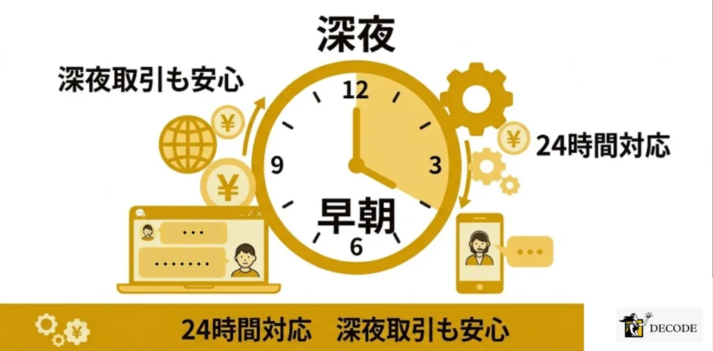 深夜・早朝でも日本語サポートを受けられるか