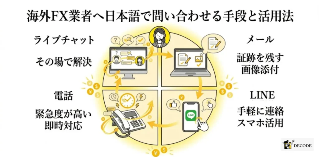 海外FX業者へ日本語で問い合わせる手段と活用法