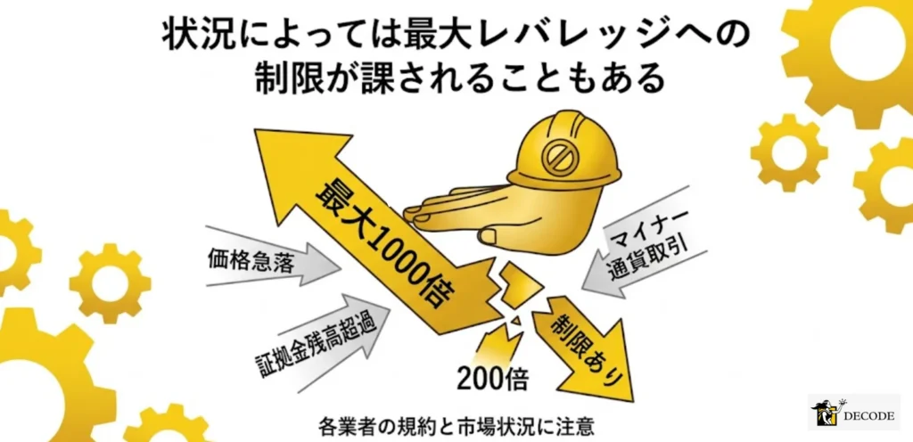 状況によっては最大レバレッジへの制限が課されることもある
