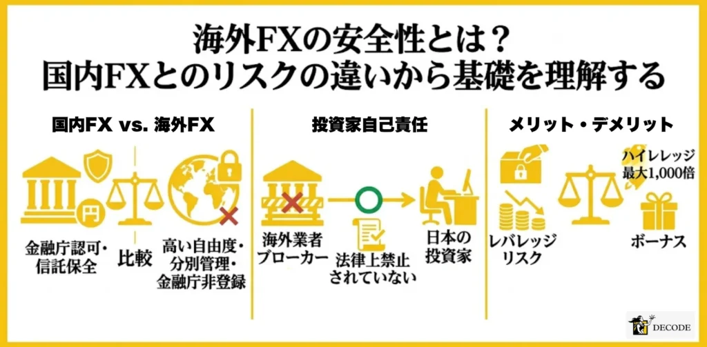 海外FXの安全性とは?国内FXとのリスクの違いから基礎を理解する