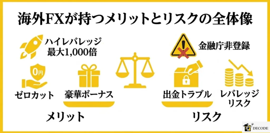 海外FXが持つメリットとリスクの全体像