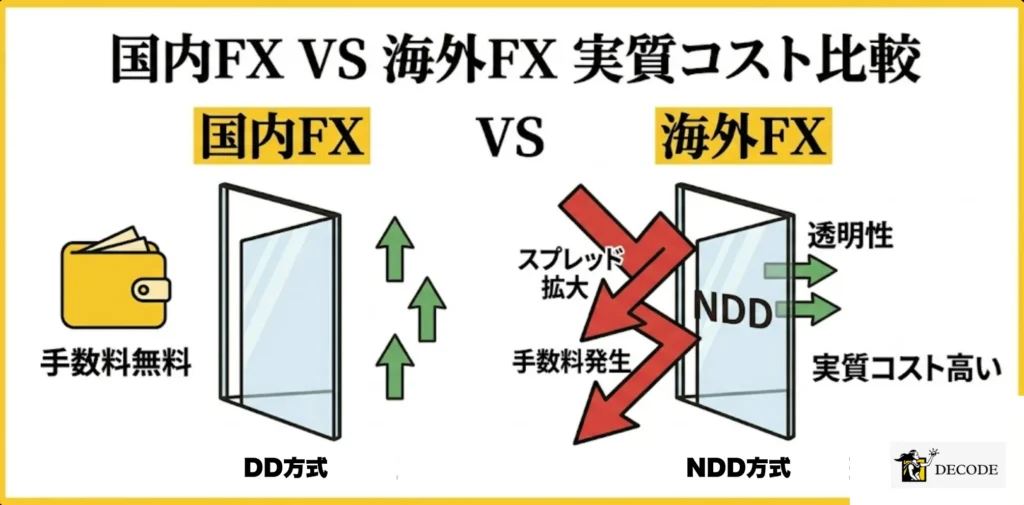 国内FX業者と比べて取引コストが割高になりやすい
