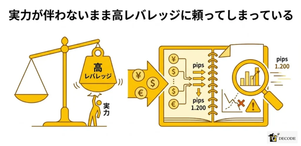 実力が伴わないまま高レバレッジに頼ってしまっている