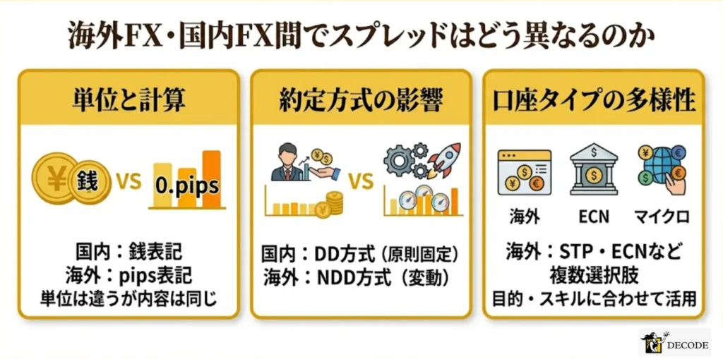 海外FX・国内FX間でスプレッドはどう異なるのか