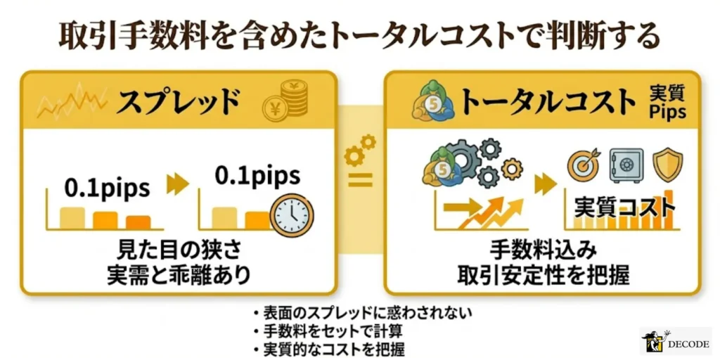 取引手数料を含めたトータルコストで判断する