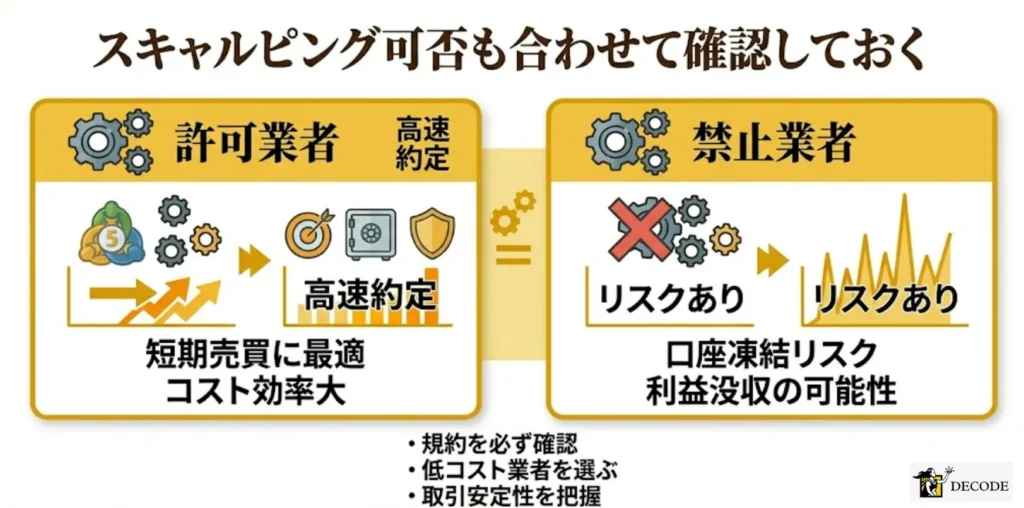 スキャルピング可否も合わせて確認しておく