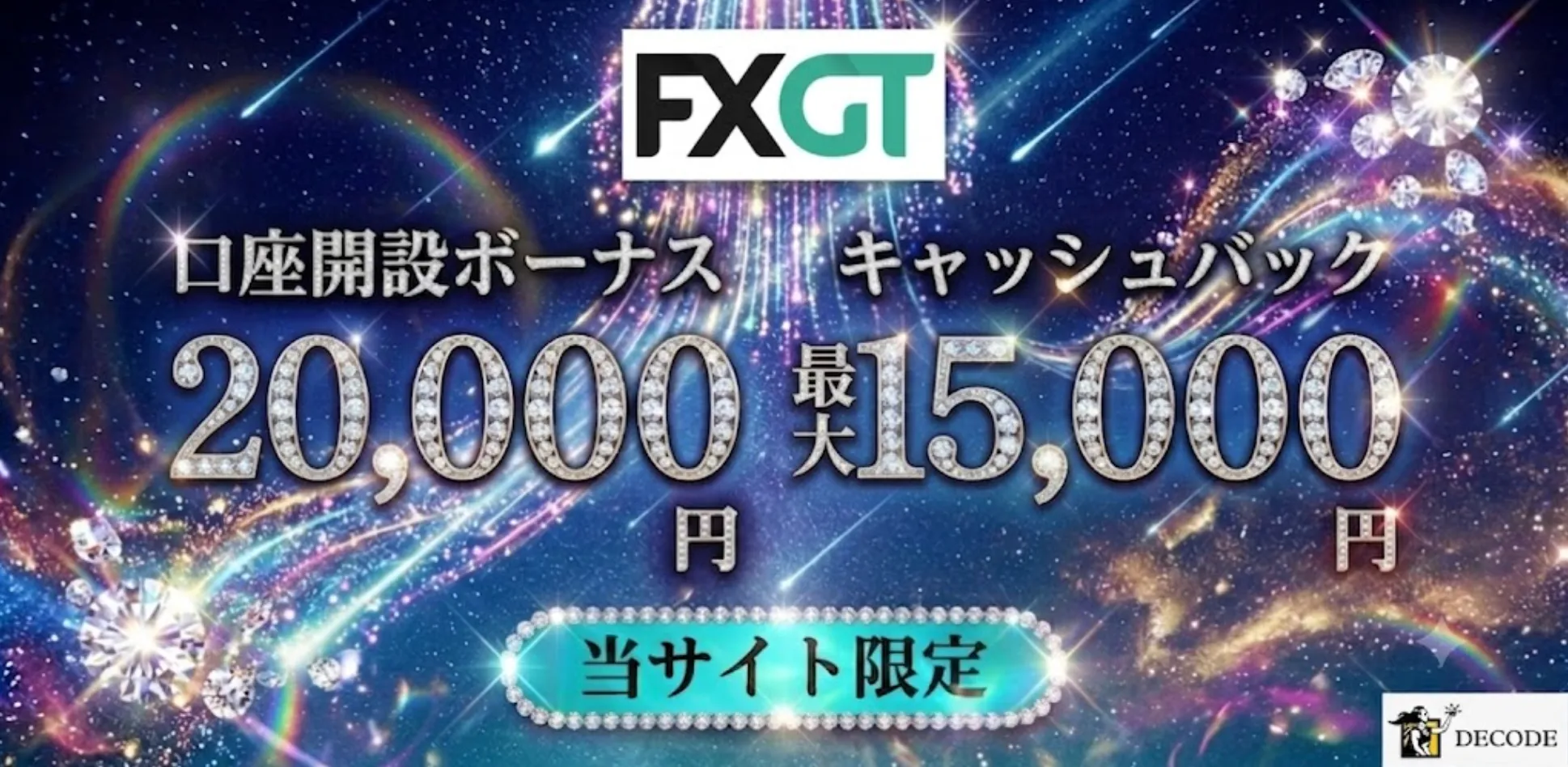 fxgt当サイト限定口座開設ボーナスキャンペーン